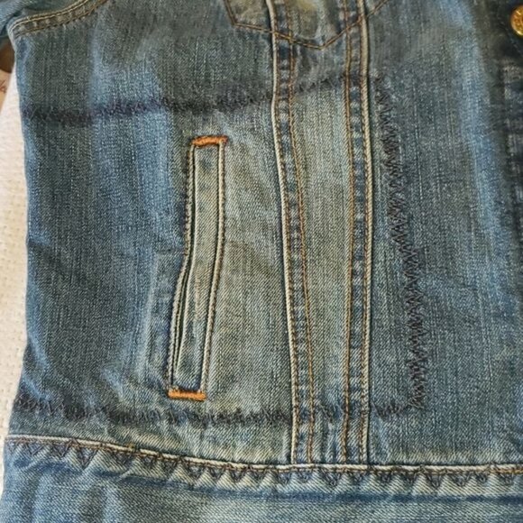 Ralph Lauren Black Label Polo Jeans Original Distress Slv Blue Sz L Jean Jacket - Picture 13 of 16